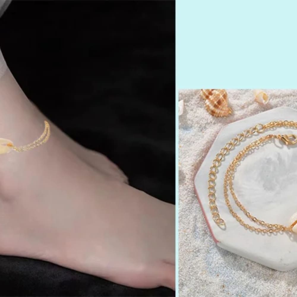 Summer Boho Macrame Pearl Shell Anklet Bracelet Femme Adjustable Chain Toe Beach Ankle Bracelet Barefoot Sandal Foot